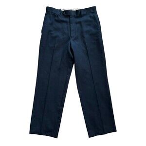Paul Fredrick Navy Polyester Dress Pants 32